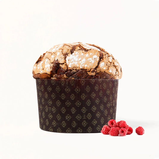 Panettone de chocolate blanco y frambuesa